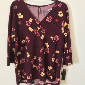 Massini Burgundy Floral Blouse (1x)